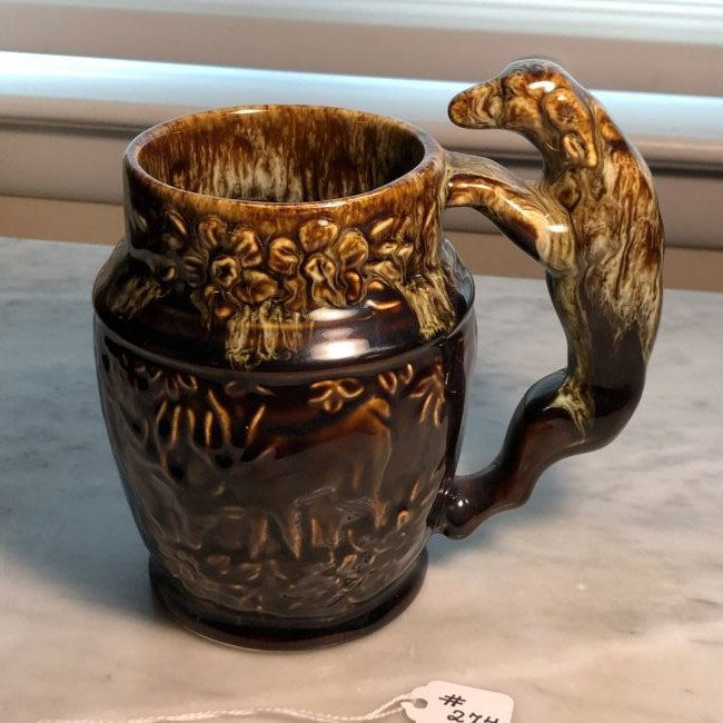Vintage Rockingham Harker USA Hunting Dog Mug 5.5" Tall (1 of 4)