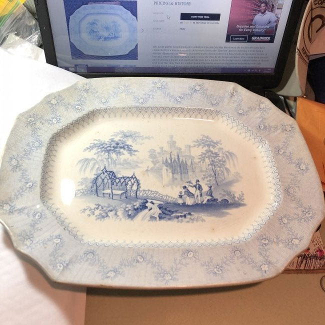 ANTIQUE c1850 STAFFORDSHIRE BLANTYRE COBRIDGE TRANSFER. (1 of 5)