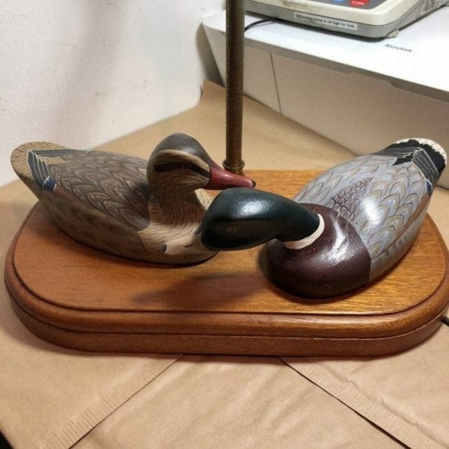 Vintage All Wood Duck Decoy Lamp as Pictured (1 of 4)