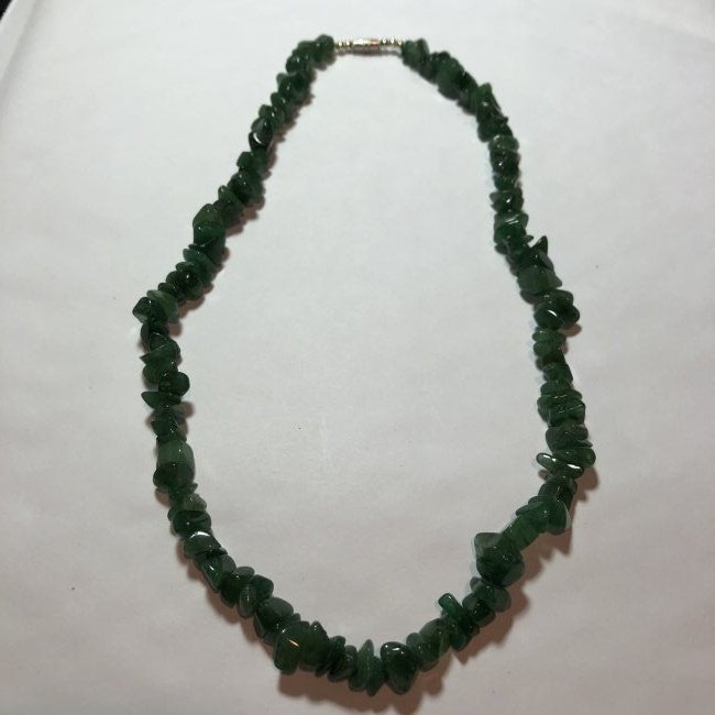 Vintage 18in Jade/Jadeite Chunky Bead Necklace in VG (1 of 4)