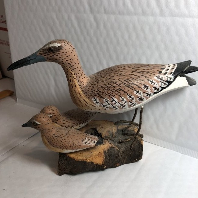 Vtg NJ Shorebird Wooden Decoy Hand Carved & Painted... (1 of 9)