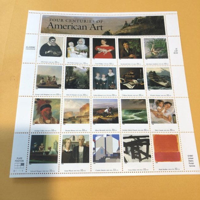 AMERICAN ART STAMP SHEET AT FACE VALUE & FREE SHIPPING! (1 of 2)