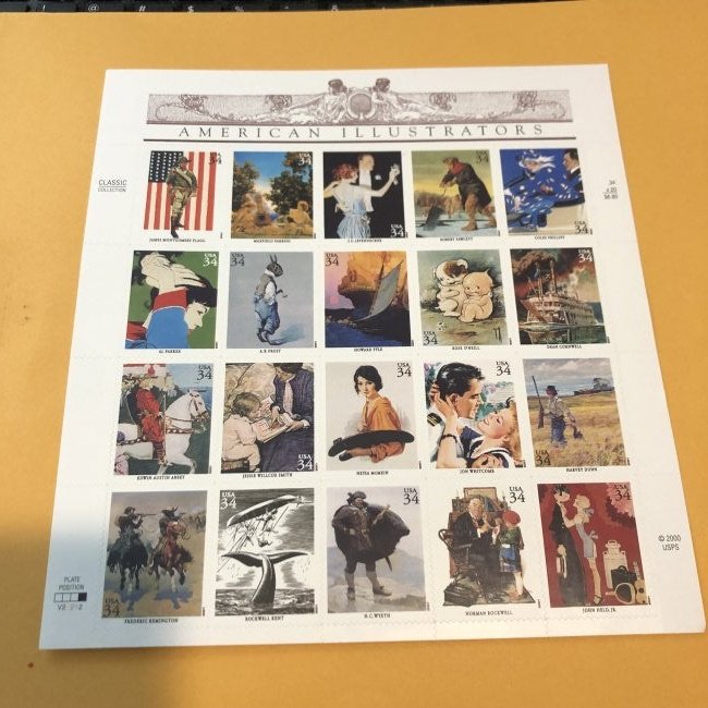 AMERICAN ILLUSTRATORS STAMP SHEET AT FACE VALUE & FREE (1 of 2)