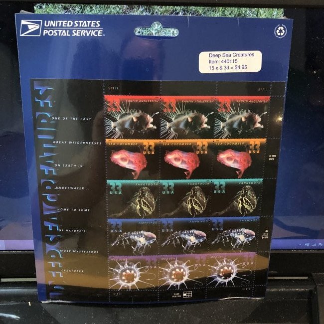 DEEP SEA CREATURES STAMP SHEET AT FACE VALUE/FREE SHIP (1 of 2)