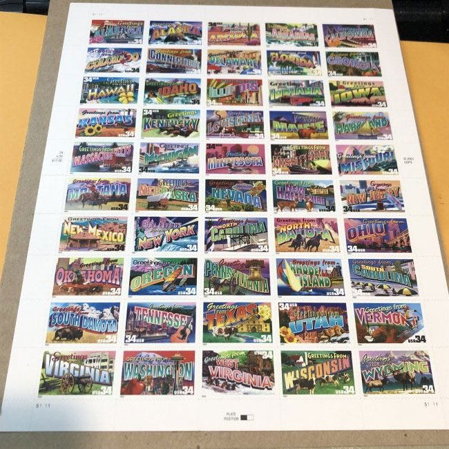 GREETINGS FROM AMERICA STAMP SHEET AT FACE VALUE & FREE (1 of 2)