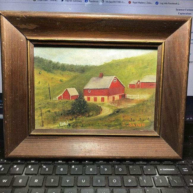 E. Shinn Signed Folk Art Oil on Canvas Painting 7" x 9": Vintage E. Shinn Signed Folk Art Oil on Canvas Painting Frame Size 7" x 9" Maybe the same Everett Shinn Born in Woodstown, New Jersey??? Don't Know. $13.75 Domestic Shipping.