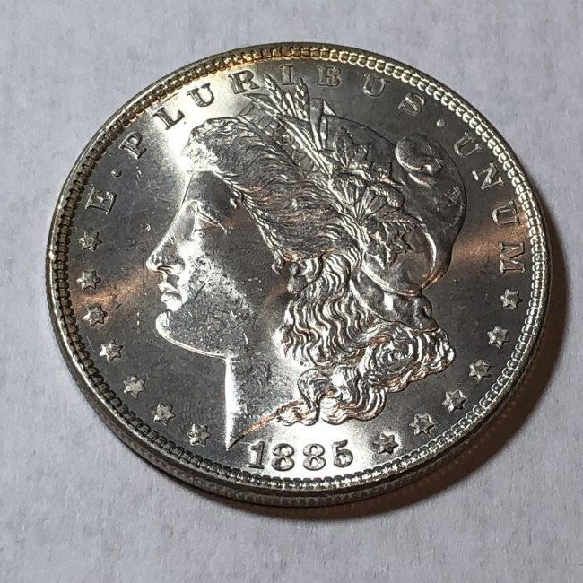 1885-P BU MORGAN SILVER DOLLAR AS PICTURED... (1 of 2)
