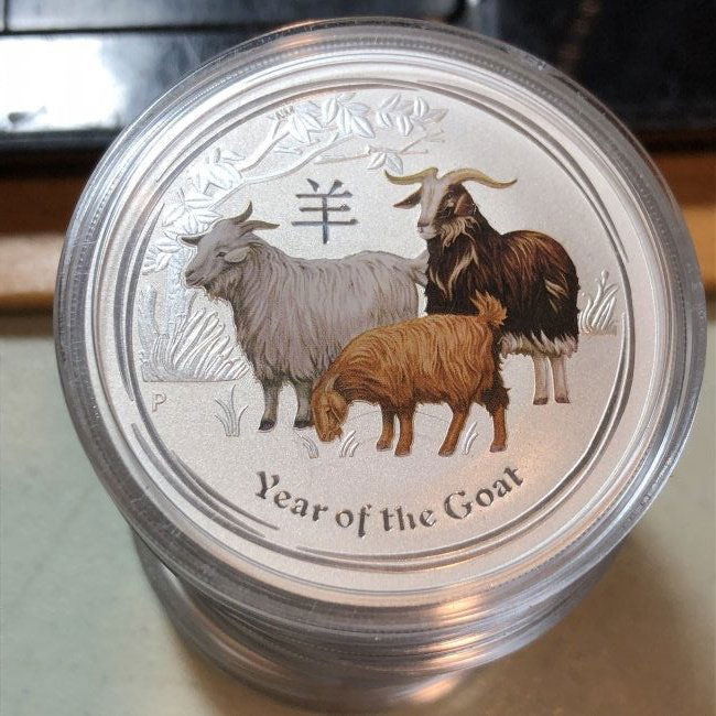 8-2015 Australia 1 oz Silver Lunar Goat Bullion Coins.. (1 of 3)