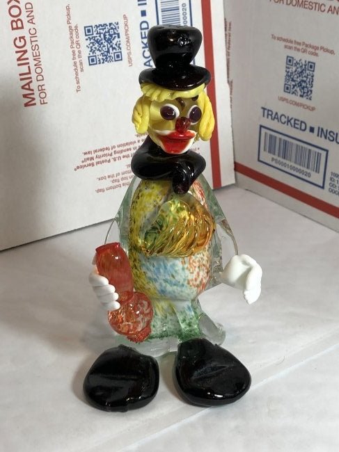 Vtg 6.5" MURANO Venetian CLOWN Italian Blown Art Glass.: Vintage 6.5" MURANO Venetian CLOWN Italian Blown Art Glass from Italy VG Preowned from an Estate as Pictured. $10 Domestic Shipping.