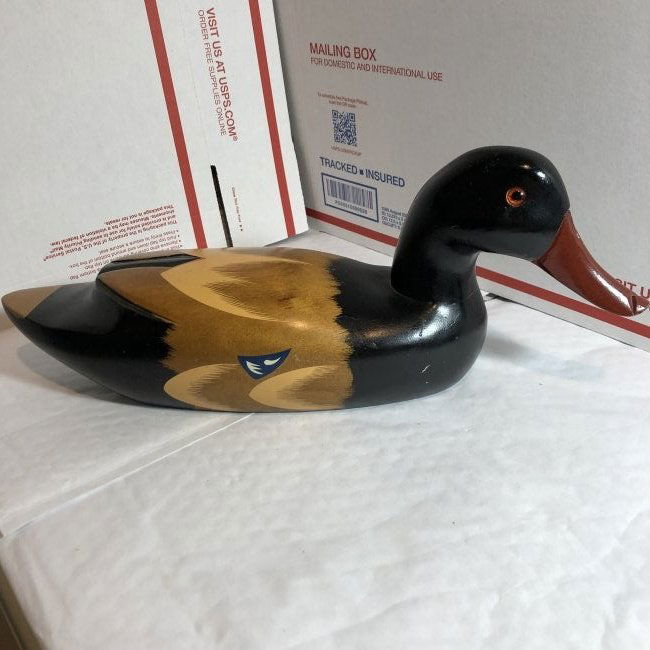 Vintage Solid Wood Duck Decoy 14" Long in VG Preowned.. (1 of 6)