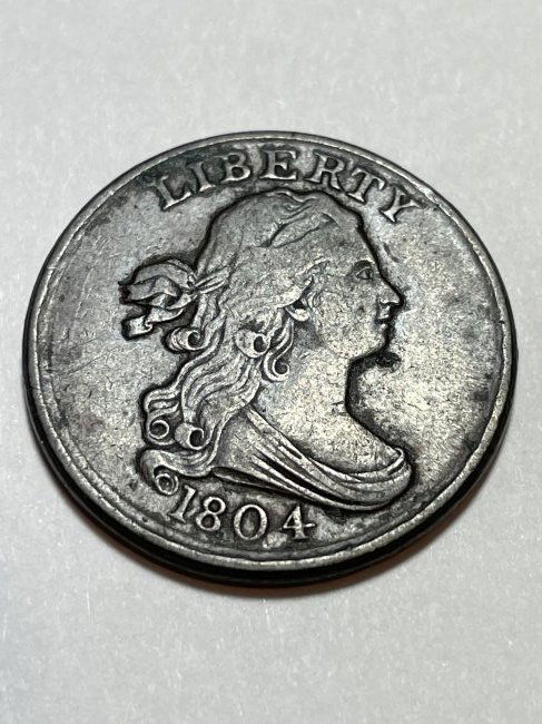 1804 Very Fine Condition Plain-4 US Half Cent Type Coin (1 of 3)