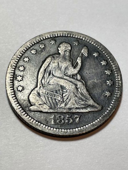 1857 VF Condition Liberty Seated Quarter Type Coin... (1 of 2)