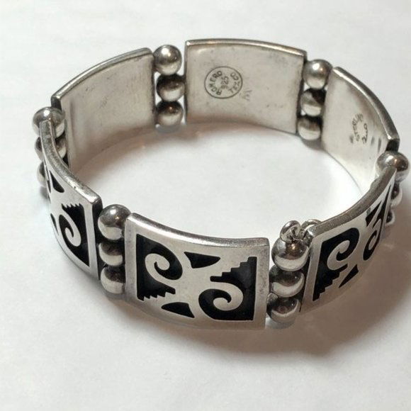 Heavy Mexico Pedro Romero Taxco Sterling Link Bracelet. (1 of 5)