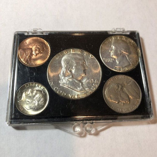 1963-P BU 90% COIN SILVER YEAR SET NICE COINS... (1 of 2)