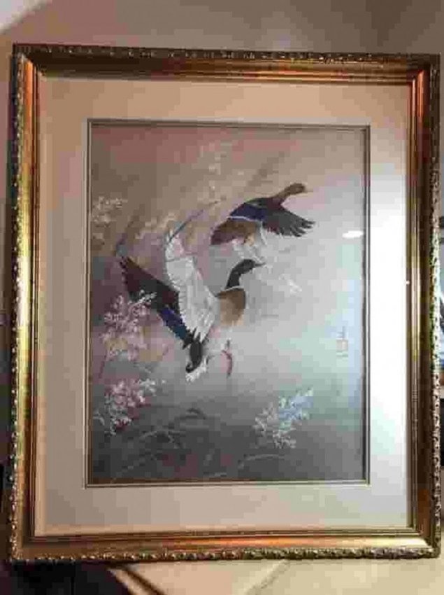 Original Painting On Silk By LENA LIU Framed & Matted (1 of 9)