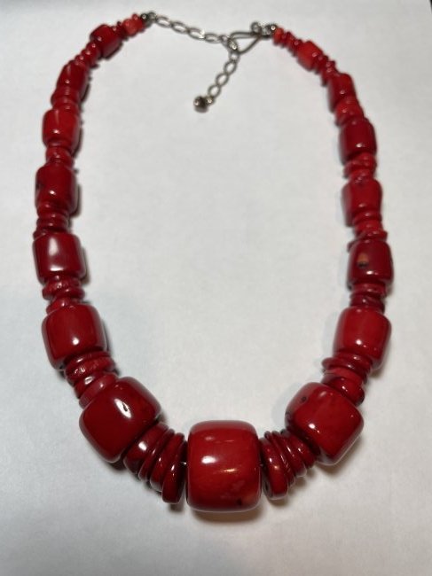 Jay King Dtr Chunky Graduated Red Coral 20" Sterling... (1 of 5)