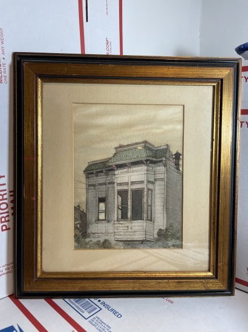 San Francisco Victorian Architect Row House Watercolor. (1 of 6)