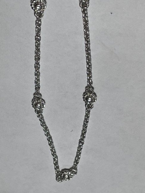 Vtg Judith Ripka Sterling Silver 35" Necklace 18.1 Gram: Vintage Judith Ripka Sterling Silver 35" Necklace w/CZ's in VG Never Worn Condition 18.1 Grams TW. $4.00 Domestic Shipping.