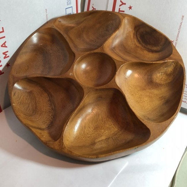 Vintage Blair Monkey Pod Wood Swival Lazy Susan... (1 of 4)