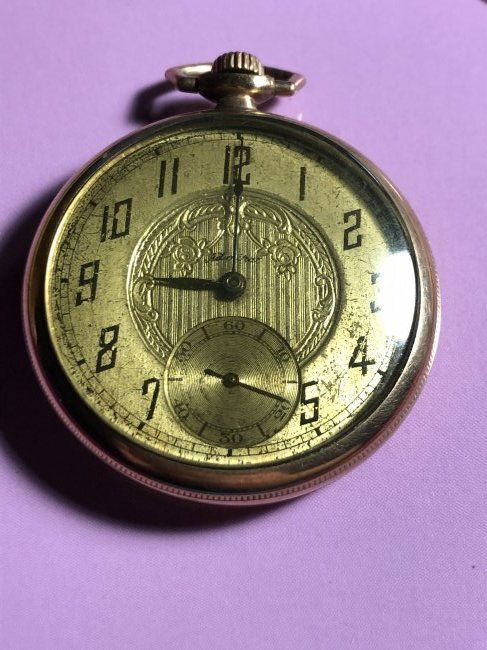 Vtg Admiral 6-Jewel Open Face Pocket Watch Engraved JEM (1 of 5)