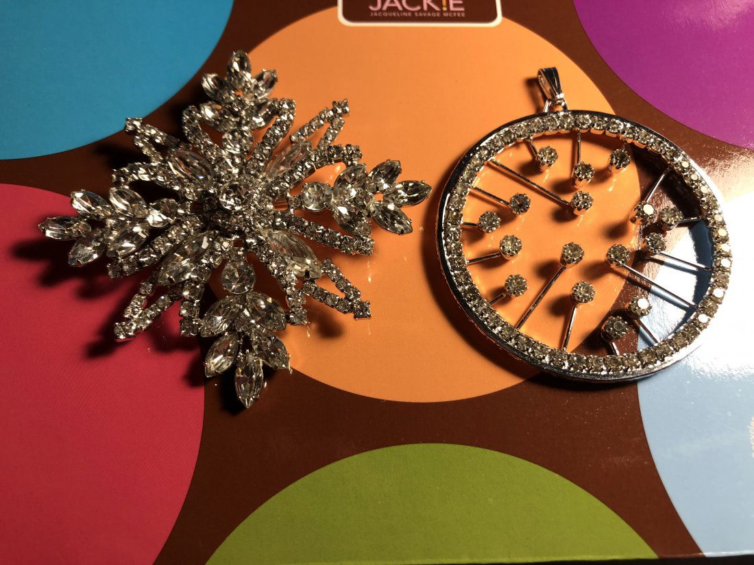2-Large Vintage Rhinestone Pin & Pendant Preowned... (1 of 5)