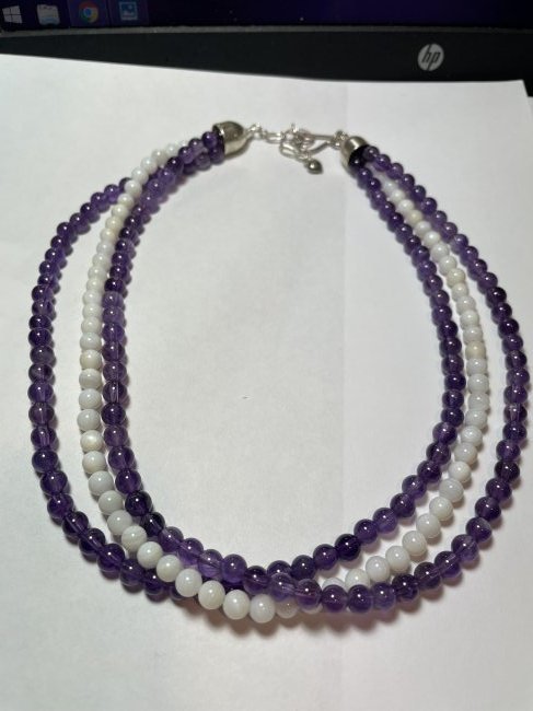 DTR Jay King Designer Amethyst 3-Strand Bead Necklace.. (1 of 3)