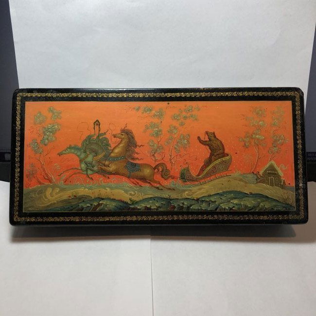 Antique Russian Hand Painted Lacquered Signed Trinket.. (1 of 6)