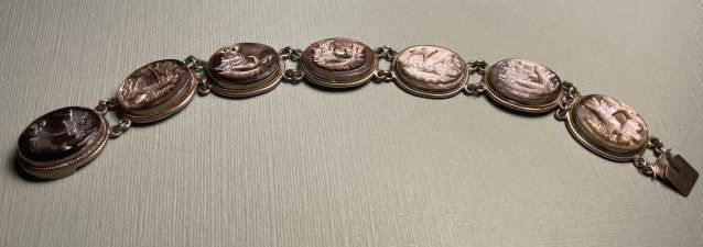 Victorian Carved Abalone/MOP Shell Cameo 7" Bracelet... (1 of 8)