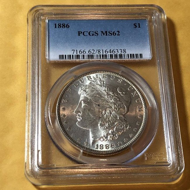 PCGS CERTIFIED 1886-P MS62 MORGAN SILVER DOLLAR (1 of 4)