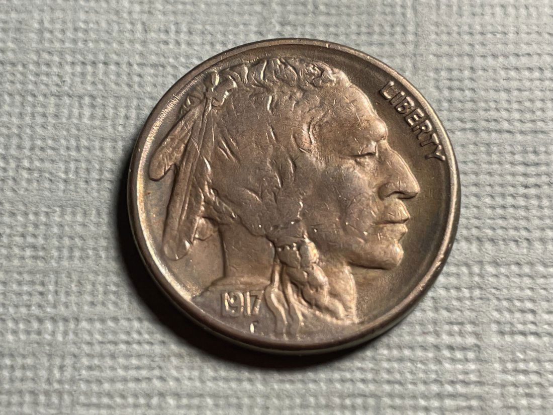 1917-S BUFFALO NICKEL TONED FROM A DANSCO ALBUM SET.... (1 of 2)
