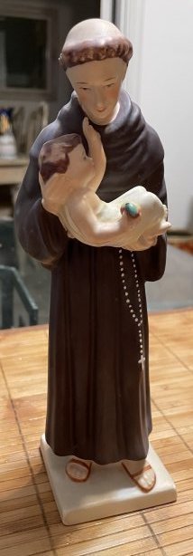 Vintage Saint Anthony FULL BEE Religious Figurine 9.25" (1 of 4)