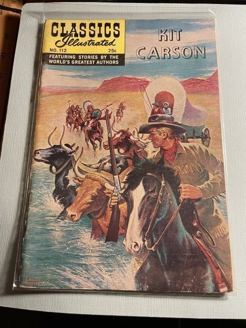 Classics Illustrated #112 Kit Carson Comic Book...: Classics Illustrated #112 Kit Carson Comic Book as Pictured. (Didn't take out any of the Comics out of the Taped Vinyl Package. Conditions seem Acceptable/Fair to Good as I am not a Comic Book Grader)