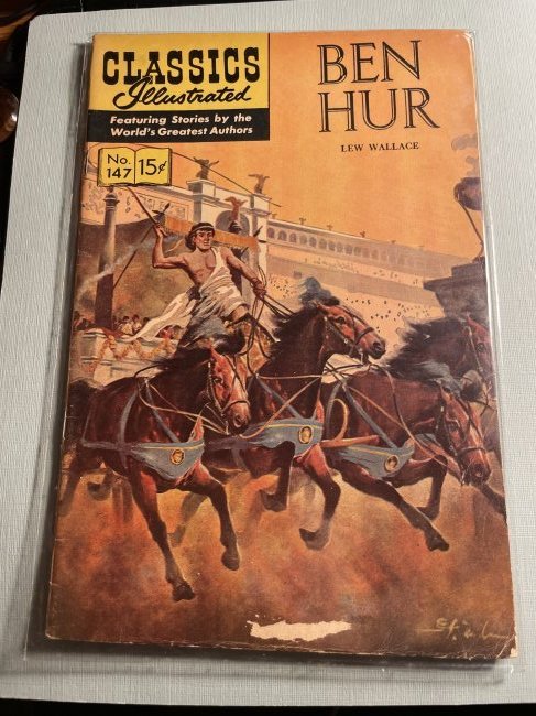 Classics Illustrated #147 Ben Hur Comic Book....: Classics Illustrated #147 Ben Hur Comic Book as Pictured. (Didn't take out any of the Comics out of the Taped Vinyl Package. Conditions seem Acceptable/Fair to Good as I am not a Comic Book Grader). F