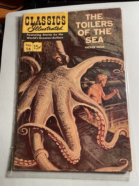Classics Illustrated #56 The Toilers of the Sea Comic..: Classics Illustrated #56 The Toilers of the Sea Comic Book as Pictured. (Didn't take out any of the Comics out of the Taped Vinyl Package. Conditions seem Acceptable/Fair to Good as I am not a Comic B
