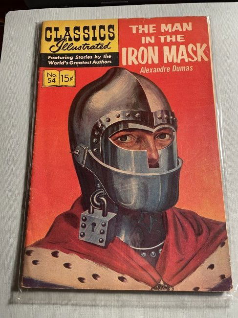 Classics Illustrated #54 Man in the Iron Mask Comic...: Classics Illustrated #54 Man in the Iron Mask Comic Book as Pictured. (Didn't take out any of the Comics out of the Taped Vinyl Package. Conditions seem Acceptable/Fair to Good as I am not a Comic Boo