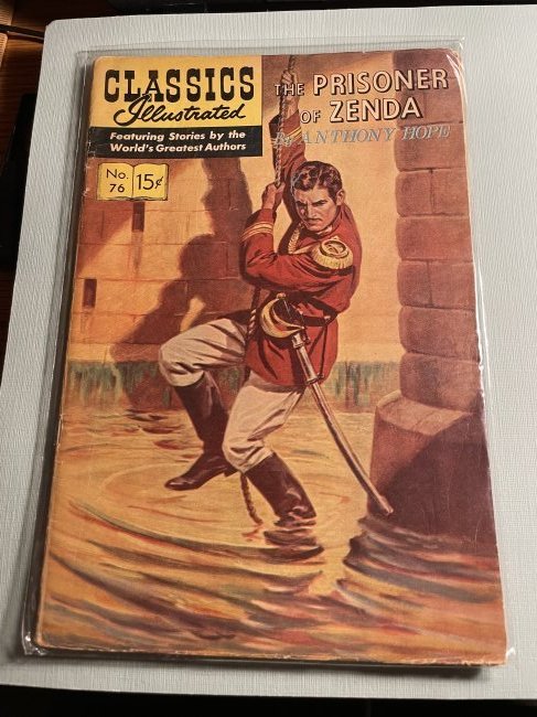 Classics Illustrated #76 Prisoner of Zenda Comic Book..: Classics Illustrated #76 Prisoner of Zenda Comic Book as Pictured. (Didn't take out any of the Comics out of the Taped Vinyl Package. Conditions seem Acceptable/Fair to Good as I am not a Comic Book G