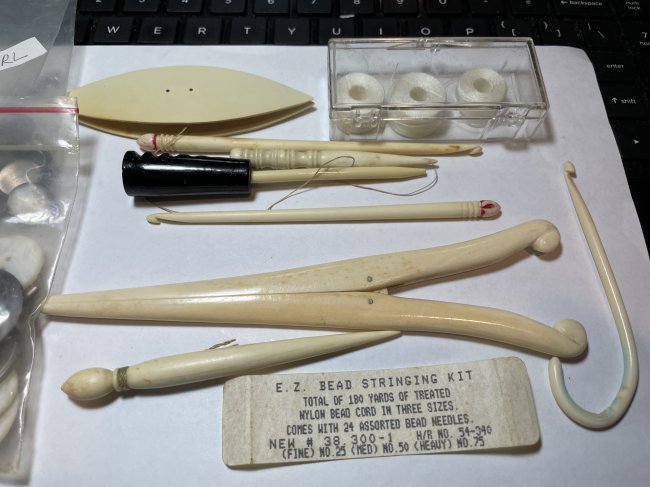 Antique Bone Sewing Tools & Mother of Pearl Buttons...: Antique Bone Sewing Tools & Mother of Pearl Buttons Preowned from an Estate as Pictured. FREE Domestic Shipping