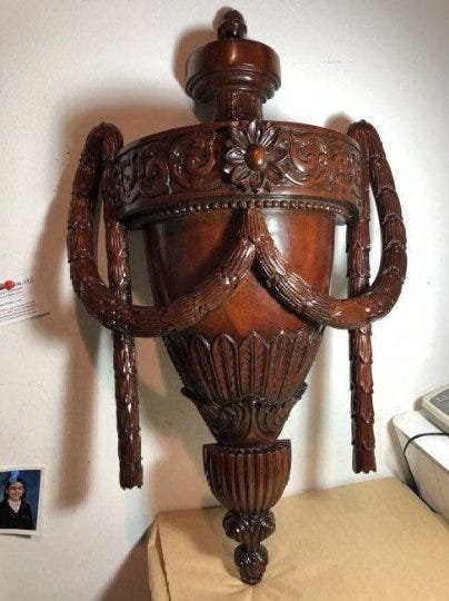 Wood Carved Wall Decor 15" x 26" Made in Indonesia (1 of 6)