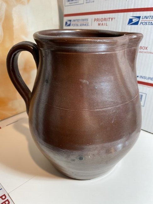 Vintage Redware Pottery Pitcher 8" Tall Preowned...: Vintage Redware Pottery Pitcher 8" Tall Preowned from an Estate as Pictured. FREE Domestic Shipping.