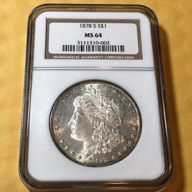 NGC CERTIFIED 1878-S MS64 MORGAN SILVER DOLLAR (1 of 4)