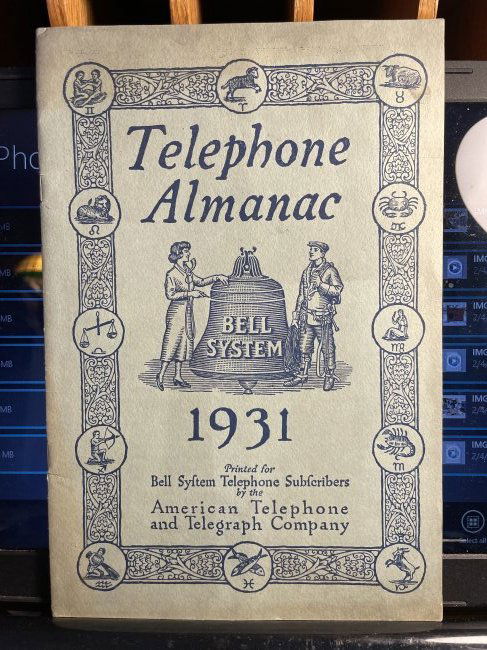 Vintage 1931 Telephone Bell Telephone Almanac in VG.... (1 of 8)