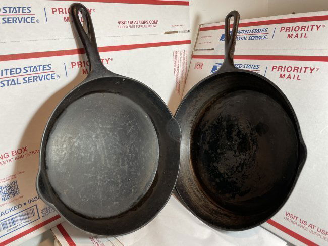 Vtg ERIE, PA Cast Iron Frying Pan 10" & 10.75" #2 Stamp (1 of 7)