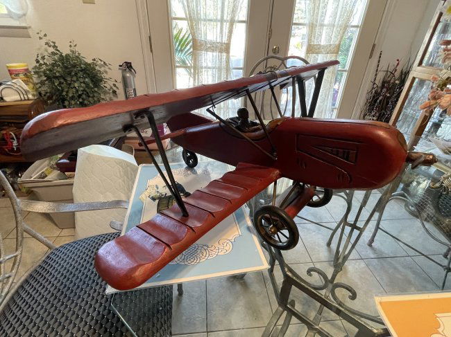 Vintage All Wooden Large Bi-Plane 26" x 30" Made in Lancaster, Pa..... (1 of 6)