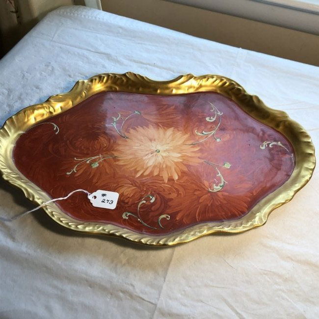 Vintage LIMOGES France Hand Painted Serving Tray 9" x 13" in Good Condition (1 of 4)