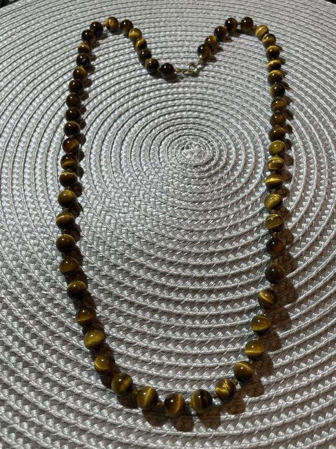 Vintage 26" Tiger's Eye 7+MM Beaded Necklace in VG Preowned Condition (1 of 5)