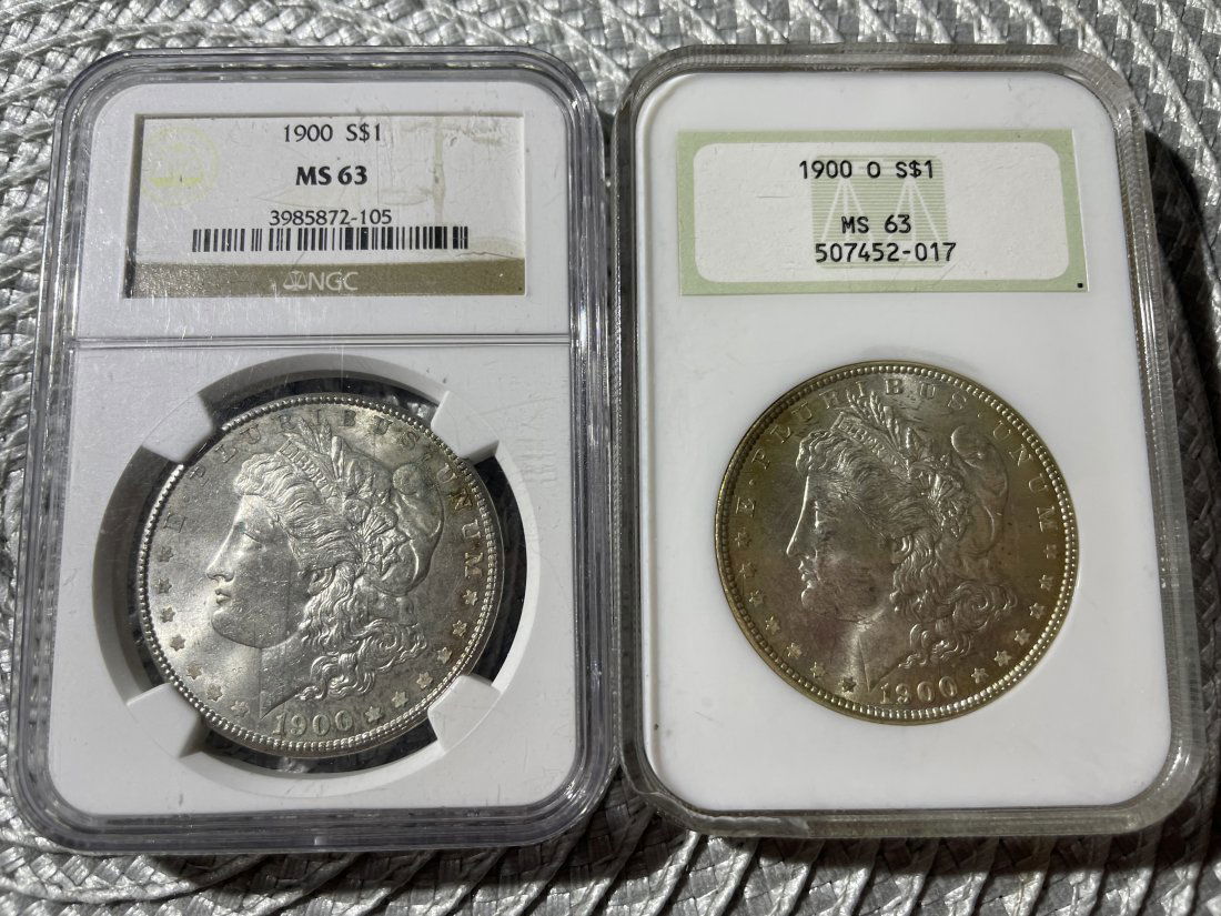NGC Certified 1900-P & 1900-O MS63 Condition Morgan Silver Dollars as Pictured. (1 of 7)