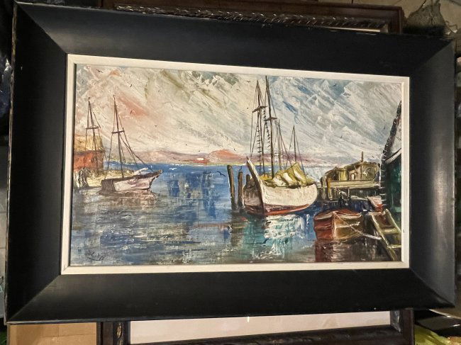 Scarce Oil Painting on Canvas Artwork Signed Original by JACK LORD Actor... (1 of 6)