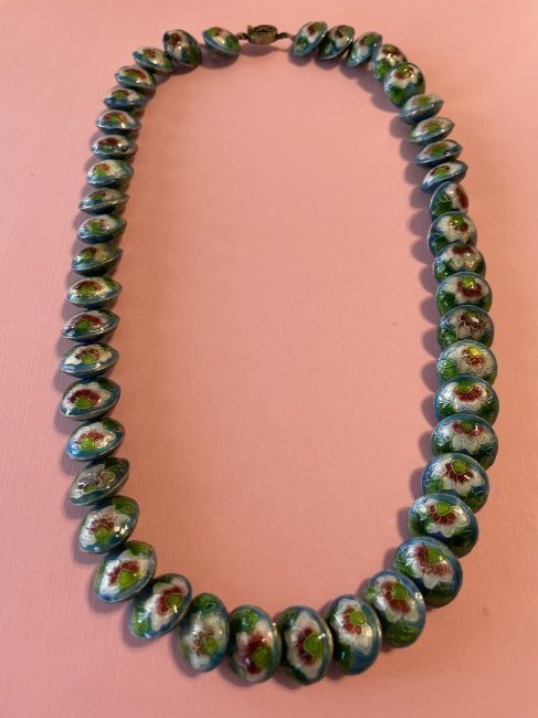 Vintage/Antique Chinese Cloisonne Large Bead 21" Necklace... (1 of 5)