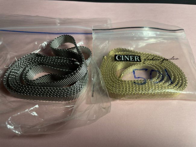 2-Vintage Scarce CINER Ladies Yellow & White Metal Fashion Belts...: 2-Vintage Scarce CINER Ladies Yellow & White Metal Fashion Belts in New Never Used Condition as Pictured. $5 Domestic Shipping. $25 international Shipping.