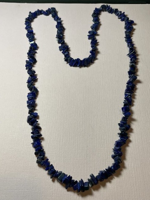 Vintage 35" Lapis Lazuli Chip Bead Necklace in VG Condition... (1 of 5)
